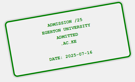 Egerton Admission